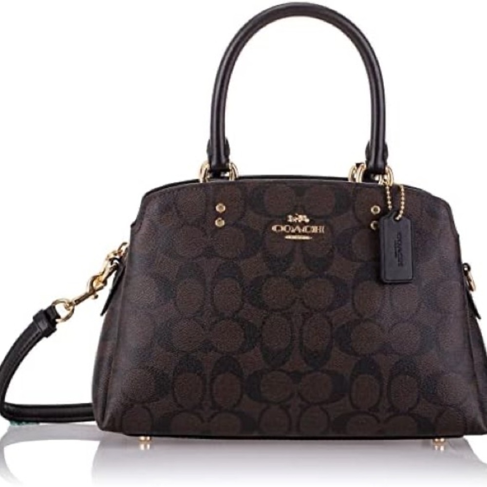 Coach Signature Mini Lillie Satchel Bag Brown/Black Monogram - Picture 5 of 6